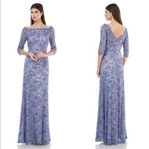 New JS Collections Periwinkle Lace Gown Dress 8